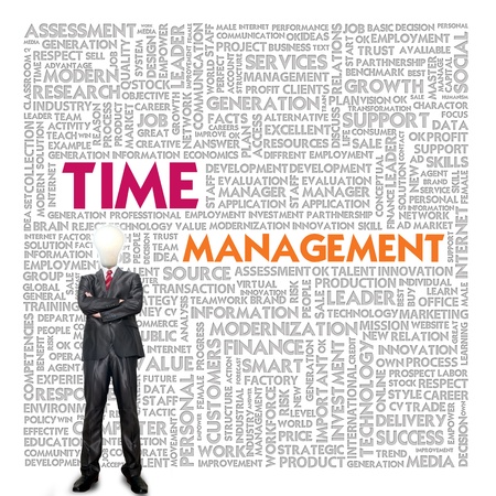 Business word cloud for business and finance concept, Time Managementの写真素材