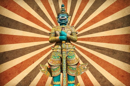 Giant at the temple for Travel concept, Bangkok Thailandの写真素材