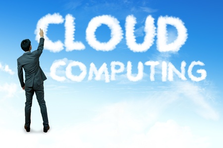 Businessman drawing cloud for business concept, Cloud computingの写真素材
