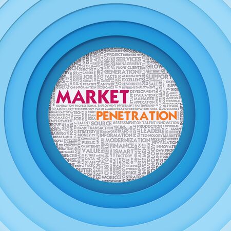 Business word cloud for business concept, Market Penetrationの写真素材