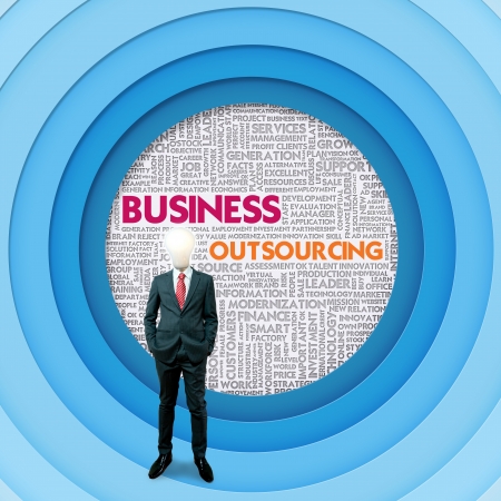 Business word cloud for business concept, Outsourcingの写真素材