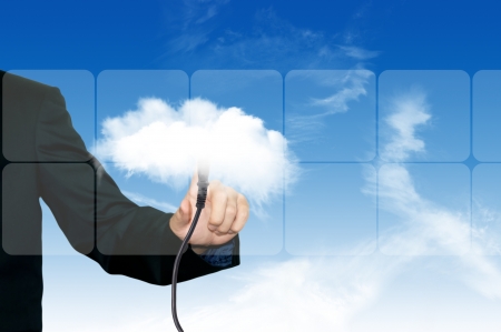 Colud computing concept on the blue skyの写真素材