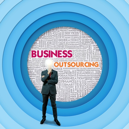 Business word cloud for business concept, Business Outsourcingの写真素材