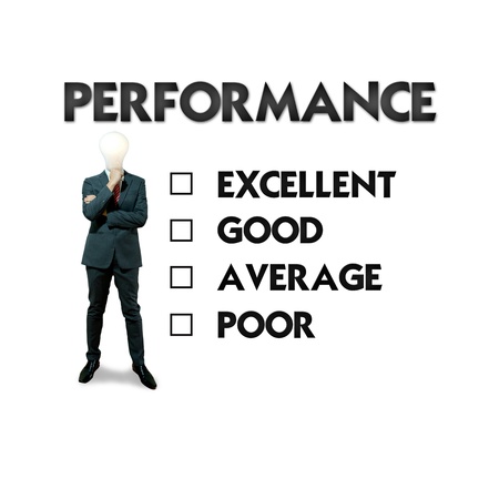 Business man and employee evaluation formの写真素材