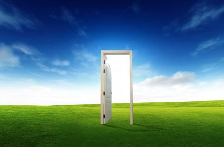 Door open to the new world, for environmental concept and ideaの写真素材