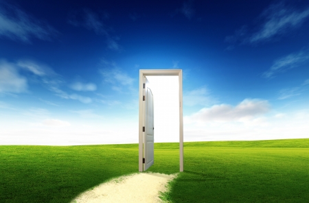 Door open to the new world, for environmental concept and ideaの写真素材