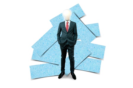 Business man and label stickerの写真素材