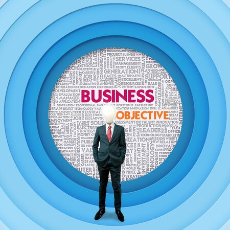 Business word cloud for business concept, Business Objectiveの写真素材