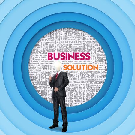 Business word cloud for business concept, Business Solutionの写真素材