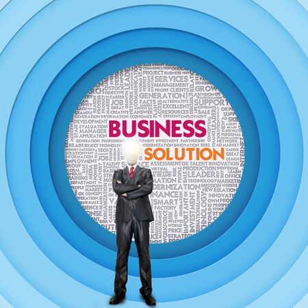 Business word cloud for business concept, Business Solutionの写真素材