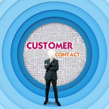 Business word cloud for business concept, Customer Contactの写真素材