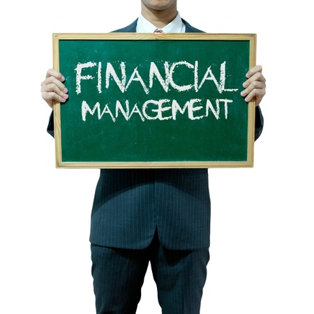 Business man holding blackboard on the background , Financialの写真素材