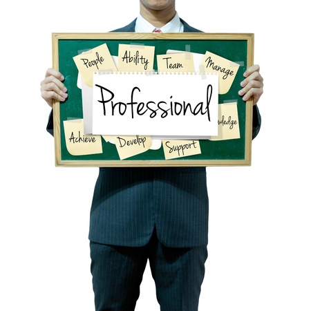 Business man holding board on the background, Professionalの写真素材