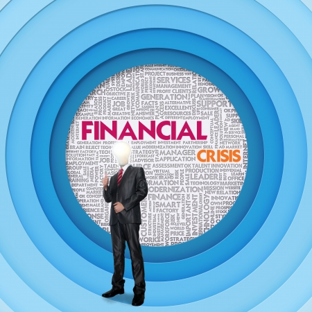 Business word cloud for business concept, Financial Crisisの写真素材