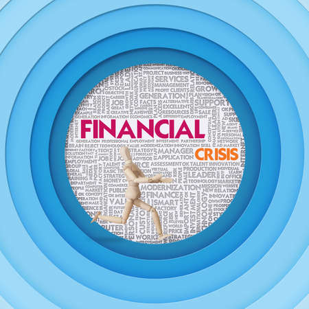 Business word cloud for business concept, Financial Crisisの写真素材