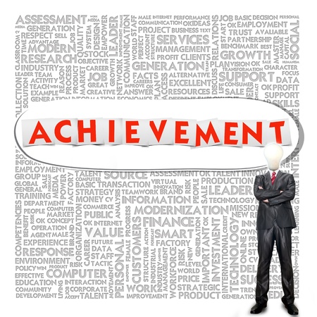 Business word cloud for business and finance concept, Achievementの写真素材