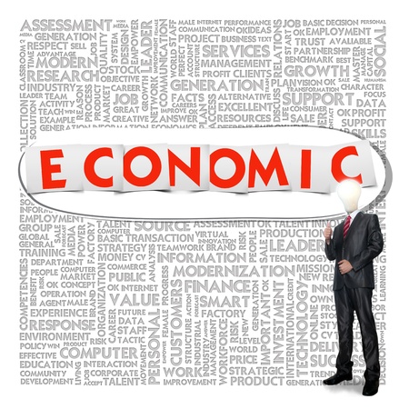 Business word cloud for business and finance concept, Economicの写真素材