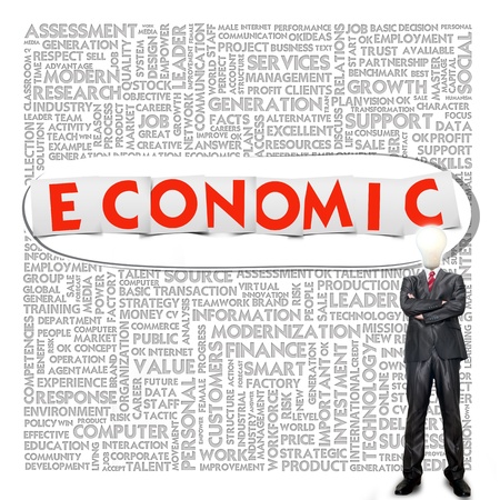 Business word cloud for business and finance concept, Economicの写真素材