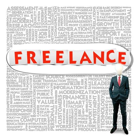 Business word cloud for business and finance concept, Freelanceの写真素材