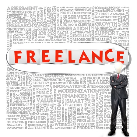 Business word cloud for business and finance concept, Freelanceの写真素材