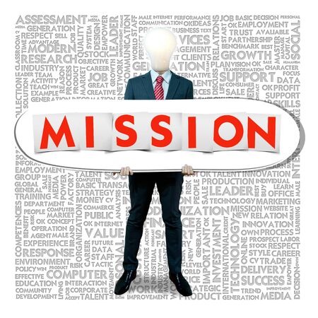 Business word cloud for business and finance concept, Missionの写真素材