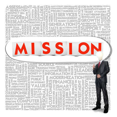 Business word cloud for business and finance concept, Missionの写真素材