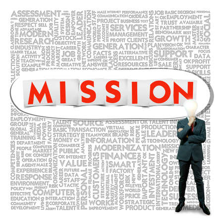 Business word cloud for business and finance concept, Missionの写真素材