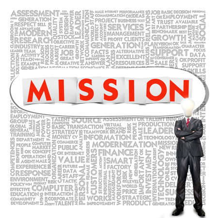 Business word cloud for business and finance concept, Missionの写真素材