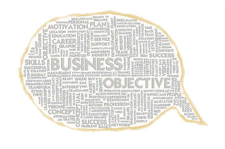 Wordcloud on texture paper speech bubble, Business conceptの写真素材