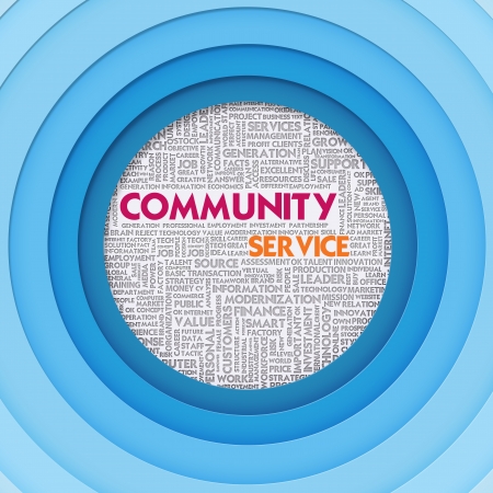 Business word cloud for business and finance concept, Community Service の写真素材