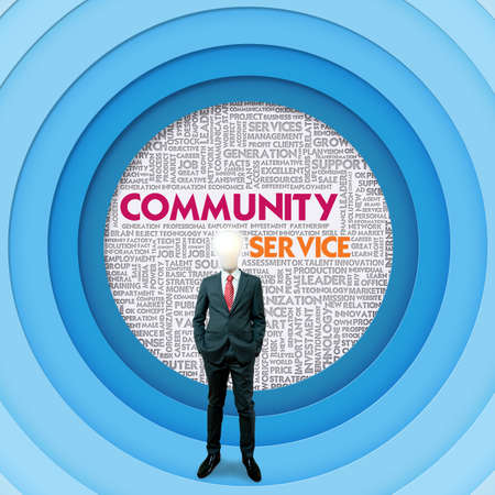 Business word cloud for business and finance concept, Community Service の写真素材