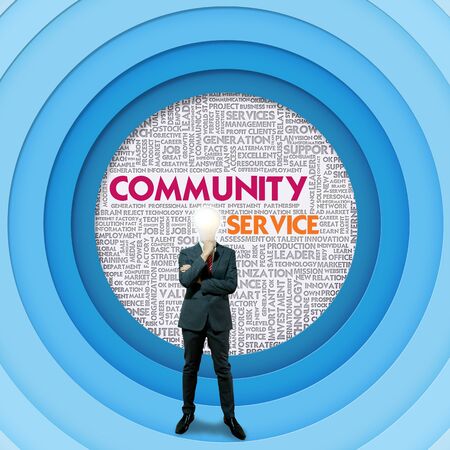 Business word cloud for business and finance concept, Community Service の写真素材