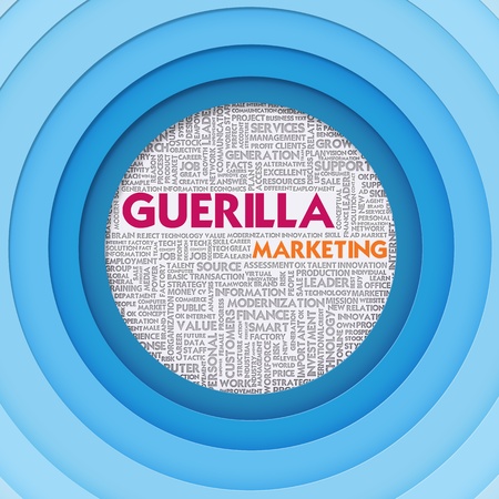 Business word cloud for business and finance concept, Guerilla marketingの写真素材