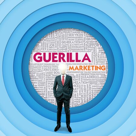 Business word cloud for business and finance concept, Guerilla marketingの写真素材