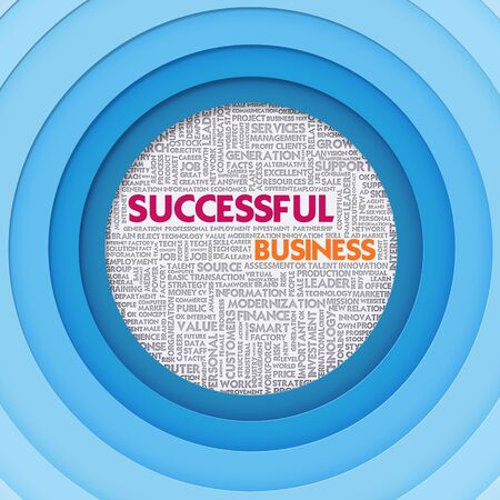 Business word cloud for business and finance concept, Successfulの写真素材