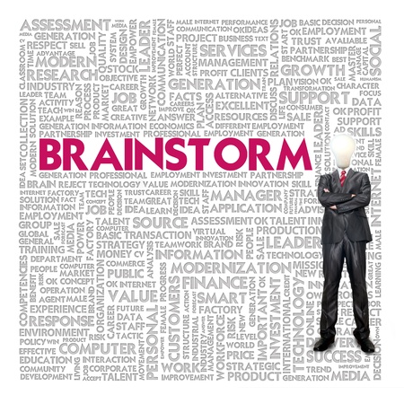 Business word cloud for business and finance concept, Brainstormの写真素材