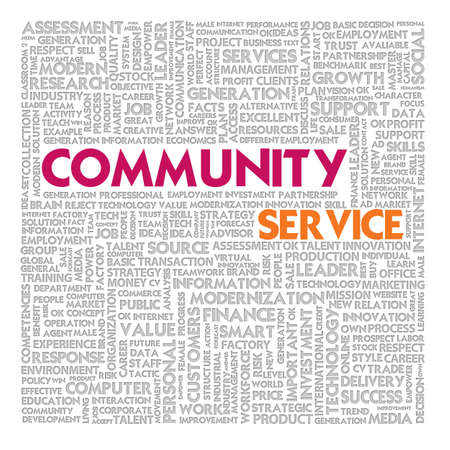 Business word cloud for business and finance concept, Community Service の写真素材