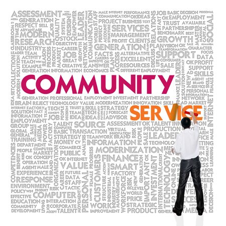 Business word cloud for business and finance concept, Community Service の写真素材