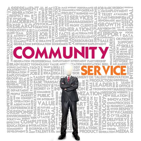 Business word cloud for business and finance concept, Community Service の写真素材