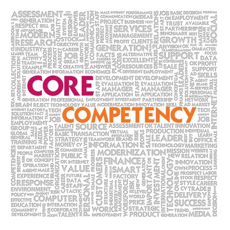 Business word cloud for business and finance concept, Core Competencyの写真素材