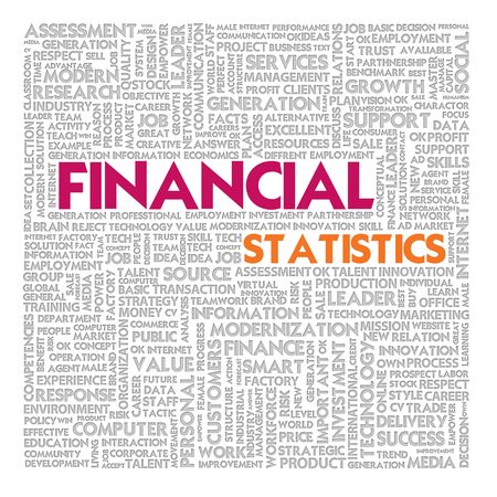 Business word cloud for business and finance concept, Financial Statisticsの写真素材
