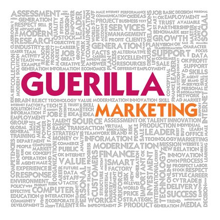 Business word cloud for business and finance concept, Guerilla marketingの写真素材