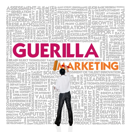 Business word cloud for business and finance concept, Guerilla marketingの写真素材