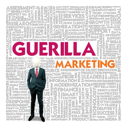 Business word cloud for business and finance concept, Guerilla marketingの写真素材