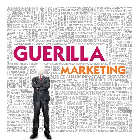 Business word cloud for business and finance concept, Guerilla marketingの写真素材