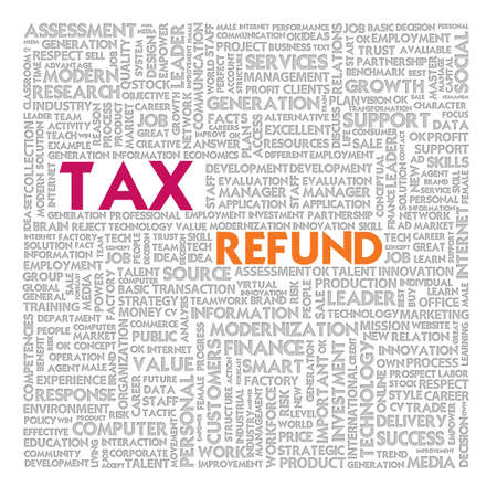Business word cloud for business and finance concept, Tax Refundの写真素材