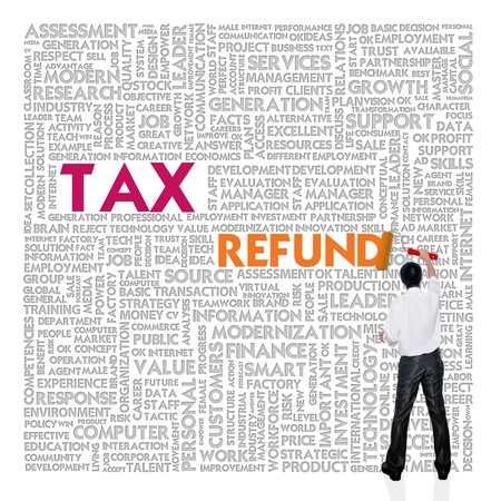 Business word cloud for business and finance concept, Tax Refundの写真素材