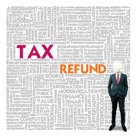 Business word cloud for business and finance concept, Tax Refundの写真素材