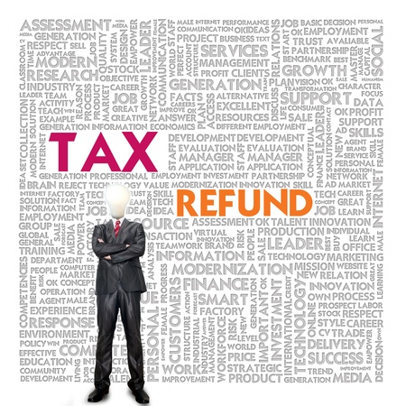 Business word cloud for business and finance concept, Tax Refundの写真素材