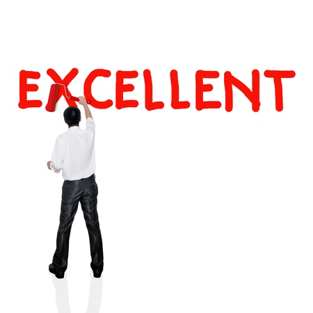 Business man paint business wording concept on background, Excellentの写真素材
